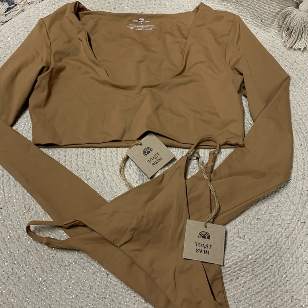 Free people toast swim crop bikini set new size small 2 pieces !